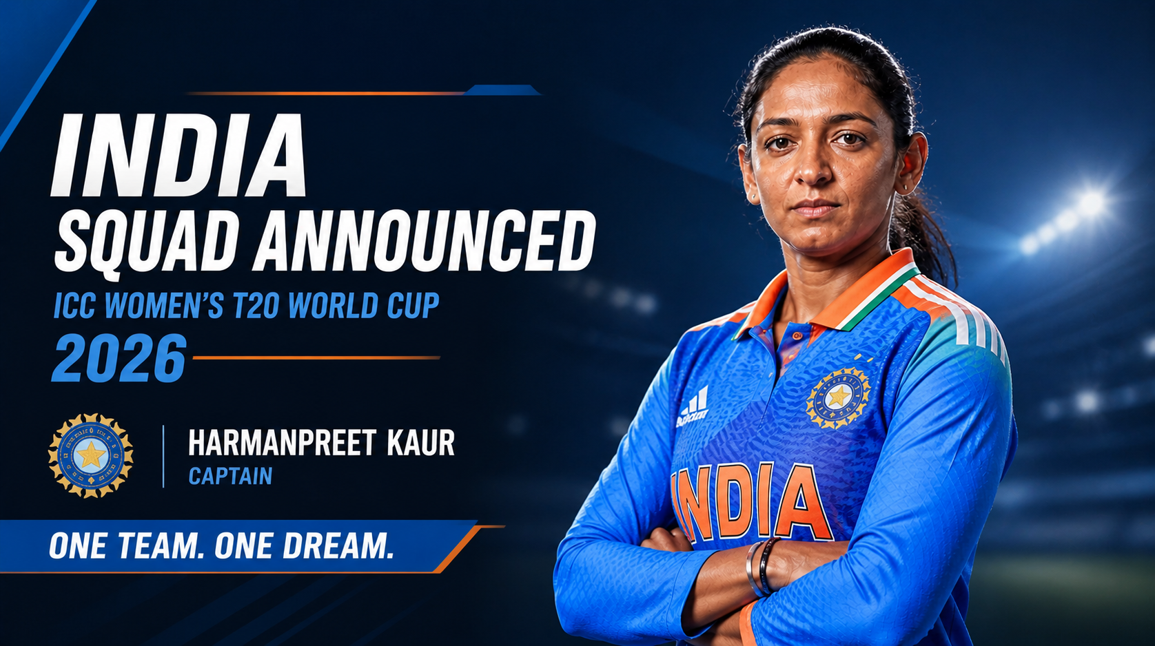 India Announce Squad for Women’s T20 World Cup 2026: Harmanpreet Kaur to Lead Experienced Core