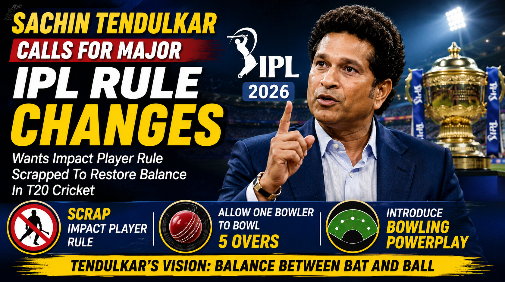 Sachin Tendulkar Calls For Major IPL Rule Changes, Wants Impact Player Rule Scrapped To Restore Balance In T20 Cricket