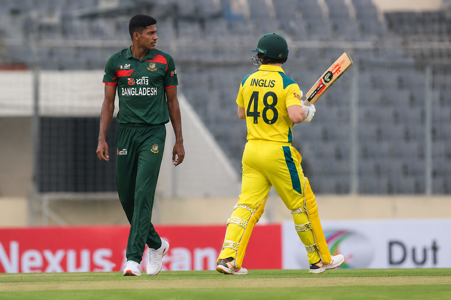 Nahid Rana handed ICC reprimand and demerit point for fiery send-off to Josh Inglis