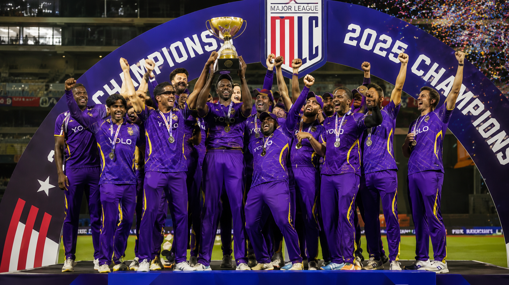 Narine and Holder lead LA Knight Riders to a maiden MLC title in a one-run thriller